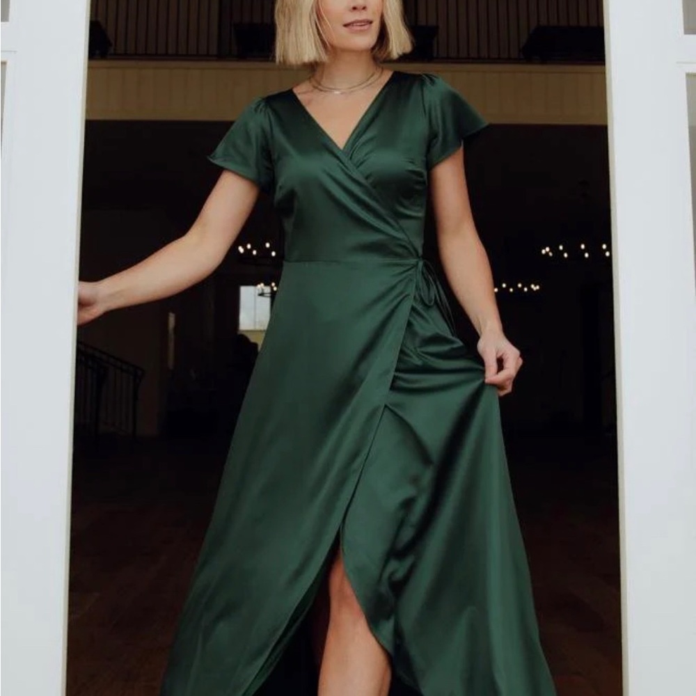 EUC Baltic Born satin wrap dress